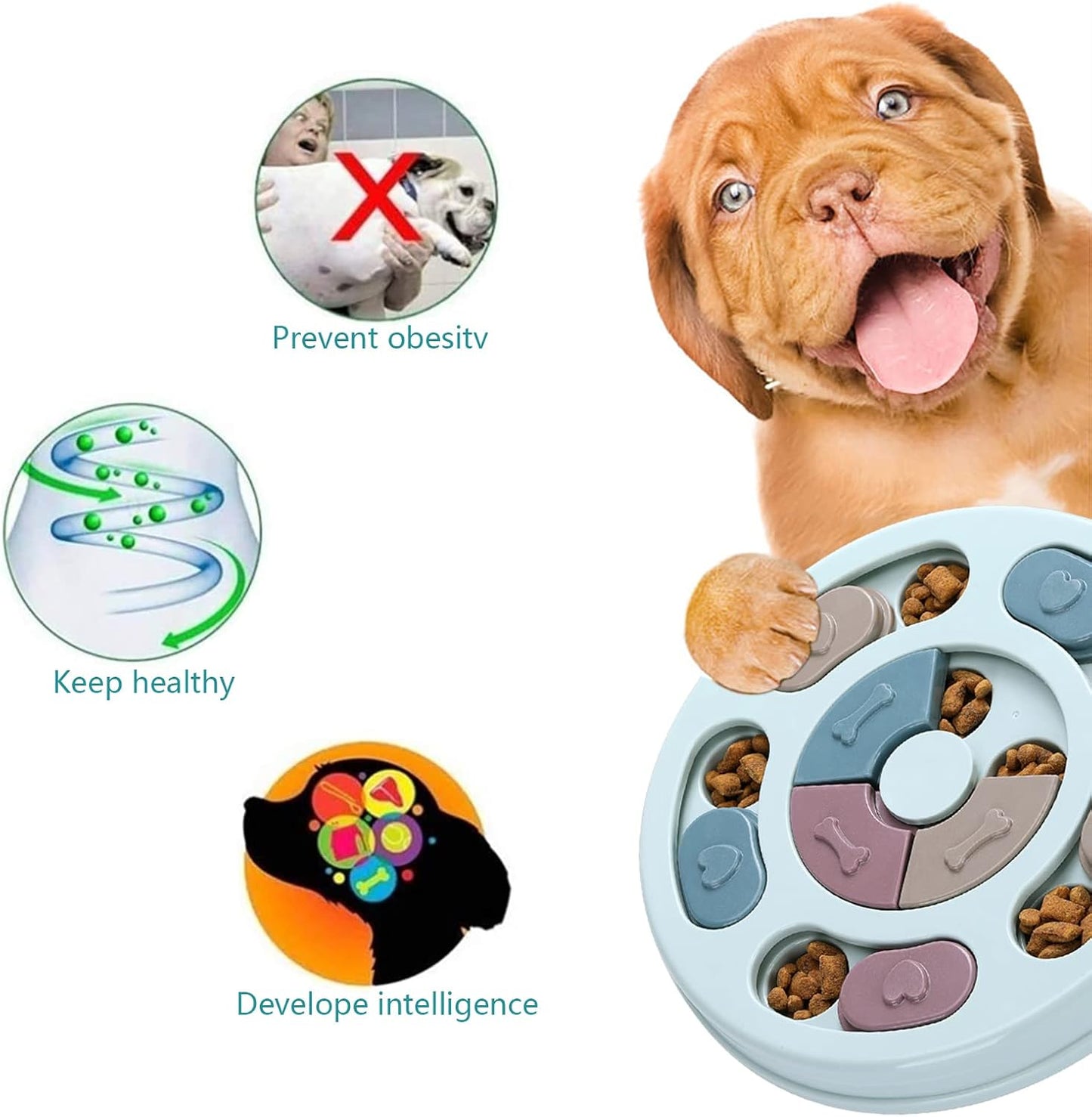 DR CATCH Dog Puzzle,Dogs Food Toys for IQ Training & Mental Enrichment