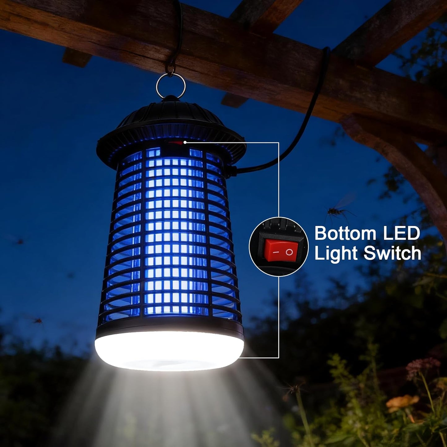 Bug Zapper Outdoor/Indoor,Mosquito Zapper 4200V High Powered Waterproo