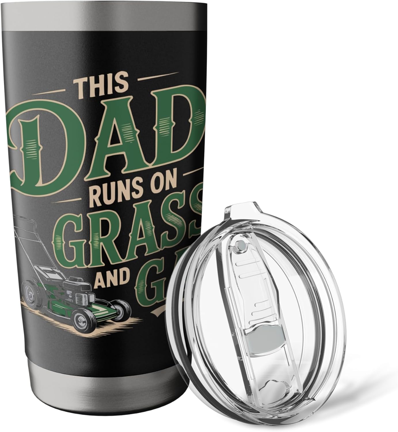Lawn Mower Dad Lawn Mowing Daddy Lawn Care Gardening Stainless Steel Insulated Tumbler