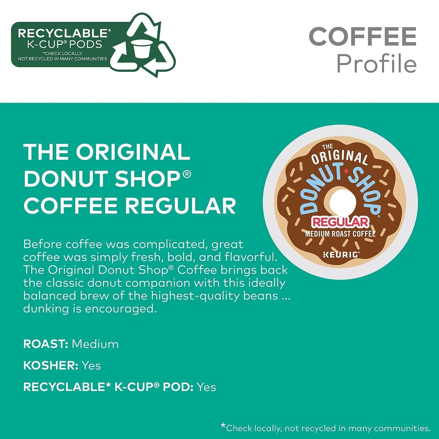 The Original Donut Shop Regular Keurig Single-Serve K-Cup Pods, Medium
