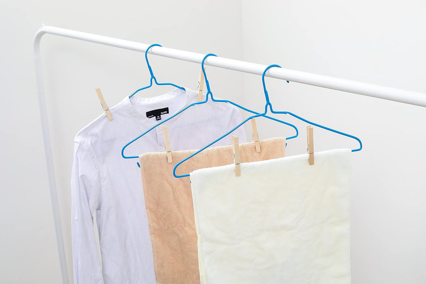 Clothes Pins Wood for Hanging Clothes,3.5 Inch【100pcs】 Heavy Duty Wooden Clothespins,Clothes Pins for Craft,Wooden Clips for Pictures. | Rust Resistant