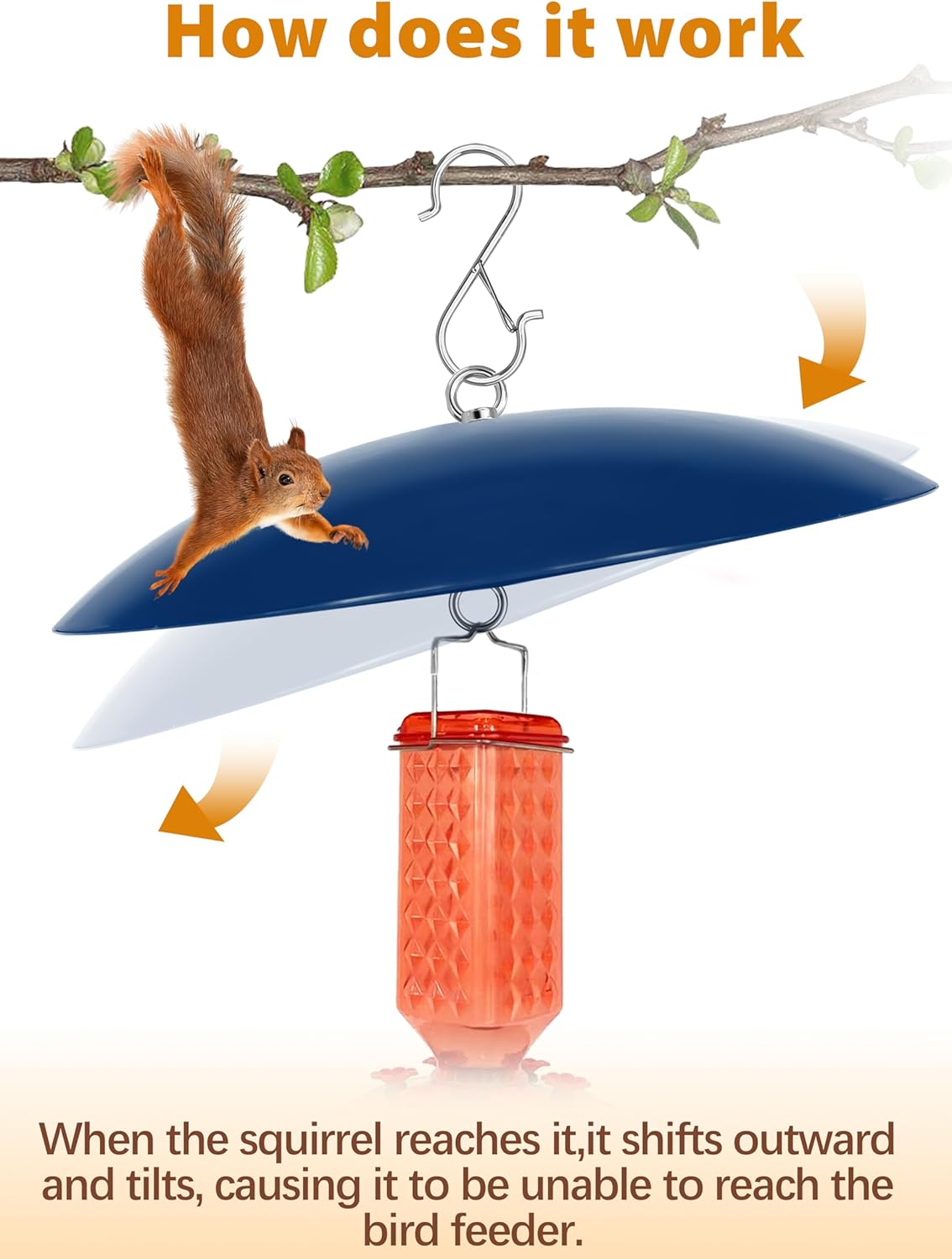 Bird Feeder Dome Guard,Squirrel Baffle for Hanging Feeder,13-Inch Cove