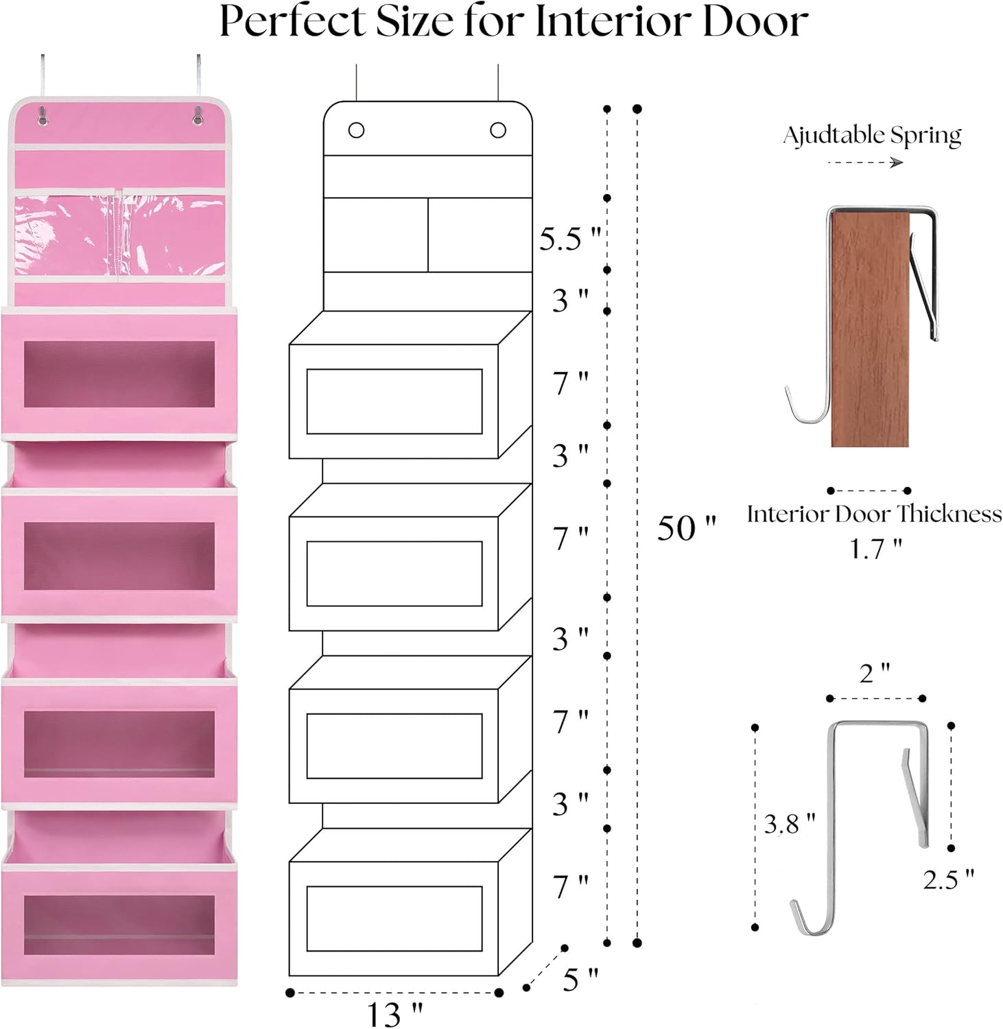 Giraffe Creation Over Door Organizer with 4 Large Capacity Pockets, Ha