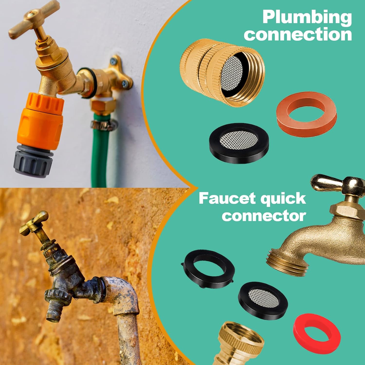 37 Size 1075 Pcs Faucet Washers & O-Rings Kit & Plumbing Gasket 3-in-1