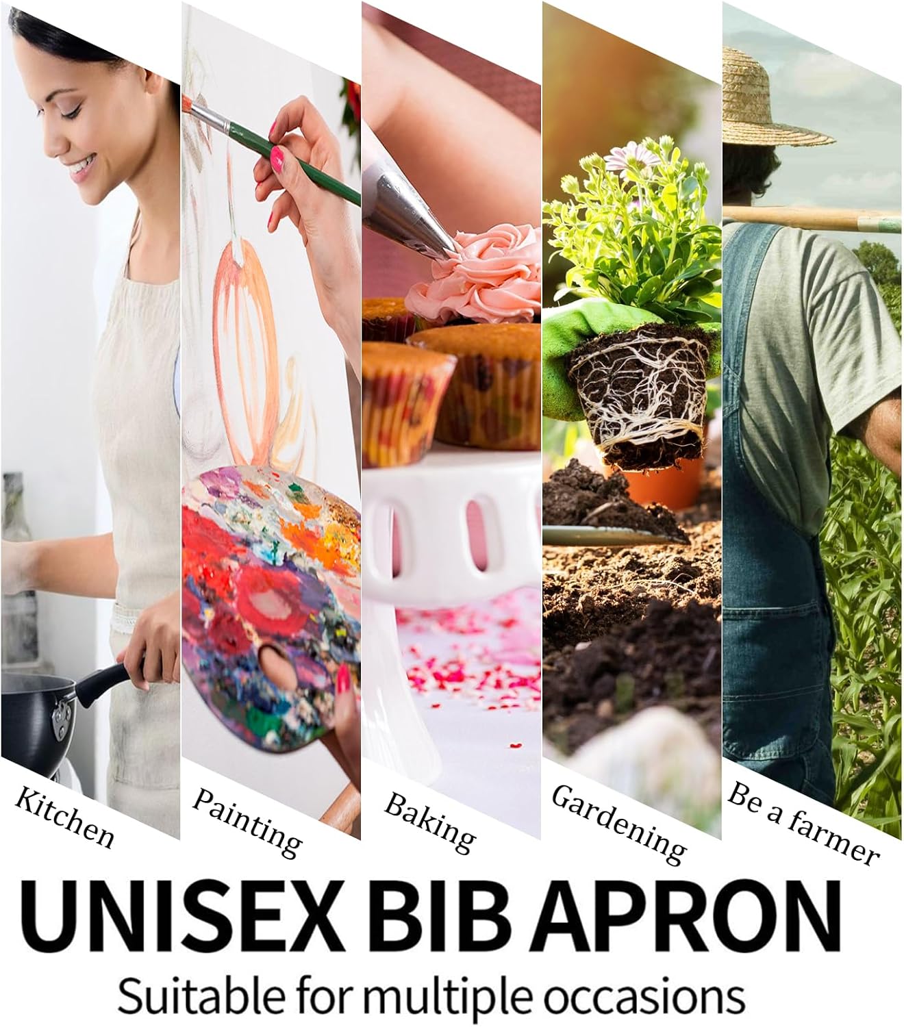 Bird Apron for Women with Hummingbird,28x33in,Floral Garden Kitchen Aprons with 2 Pockets,Oxford Fabric,Beautiful Adjustable Apron for Cooking Baking Gardening Chef,Gifts for Mom Wife