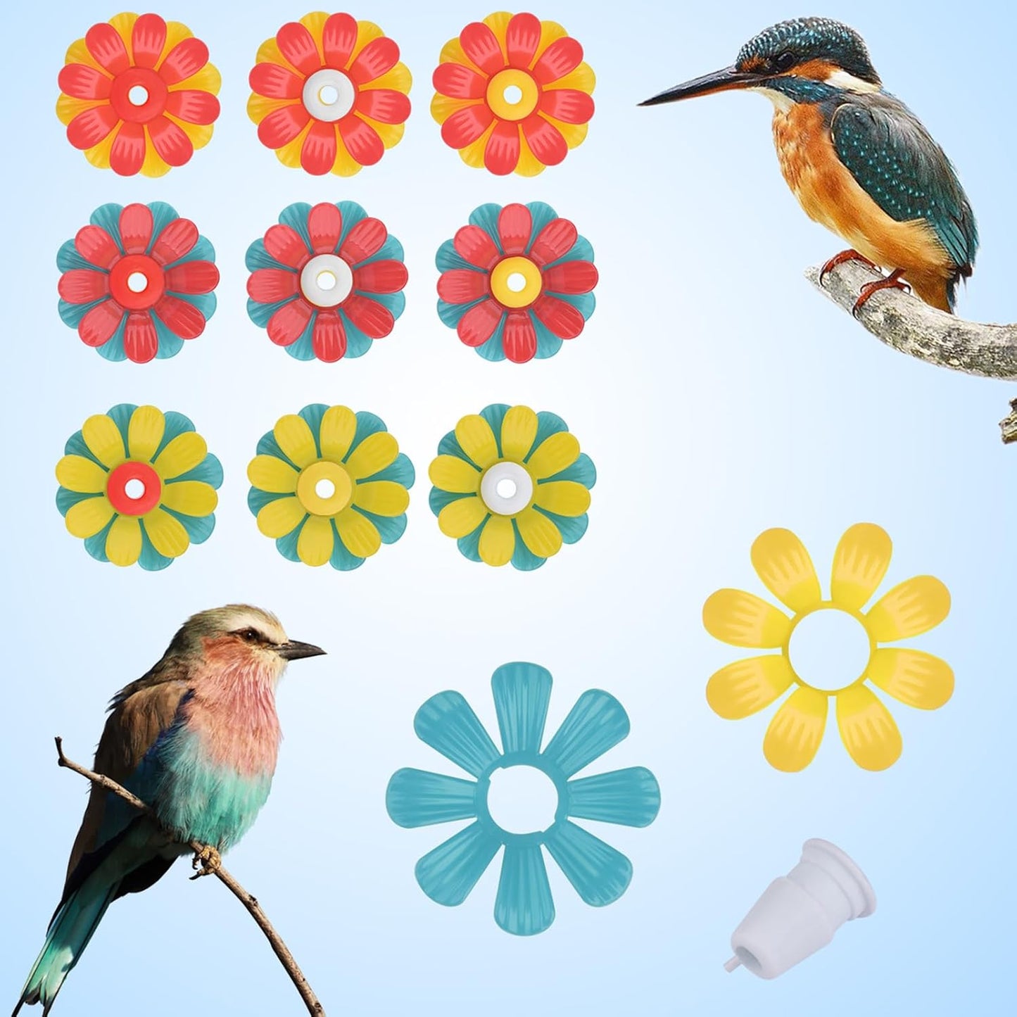 Flower Replacements for Bird Feeders Garden Hummingbird Watering Bottle Flower Outlet for Wild Bird Feeding