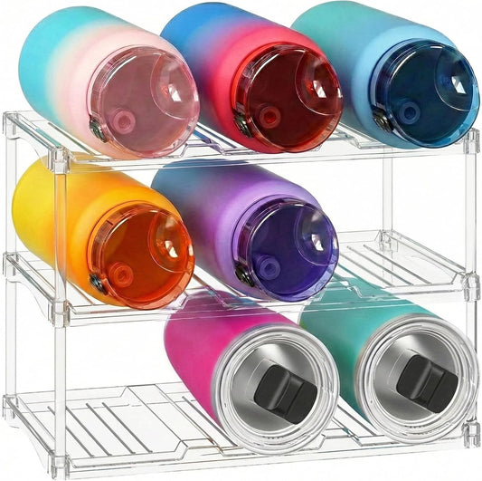 Lifewit Stackable Bottle Storage Organizer, Clear Freestanding Wine Ho