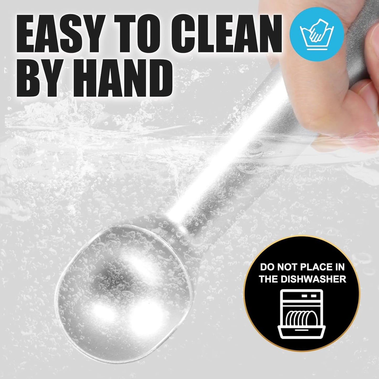 7 inch Ice Cream Scoop - One-Piece Nonstick Aluminum Ice Cream Scooper - Professional Metal Ice Cream Spoon - Durable, Easy to Use & Clean - Lightweight Cookie Spoon - Scoop Ice Cream (Sliver)