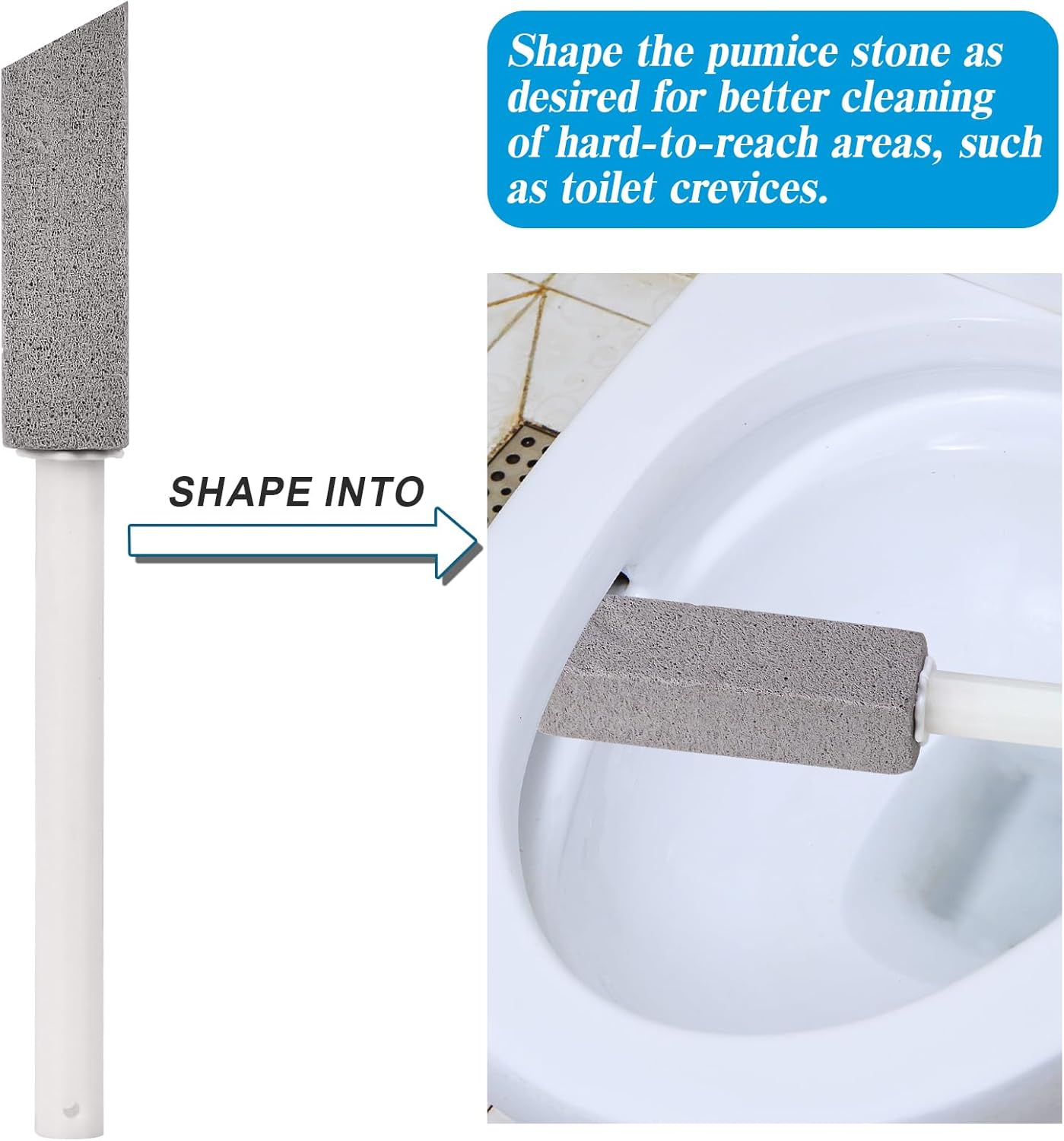 5 Packs Pumice Cleaning Stone with Extra Long Handle, Pumice Stone for