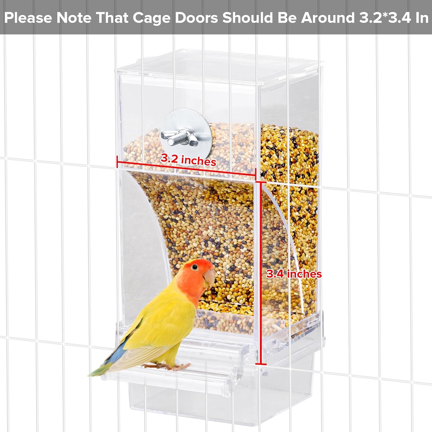 No Mess Bird Feeder Water Dispenser Set, Parakeet Cage Accessories, Bi