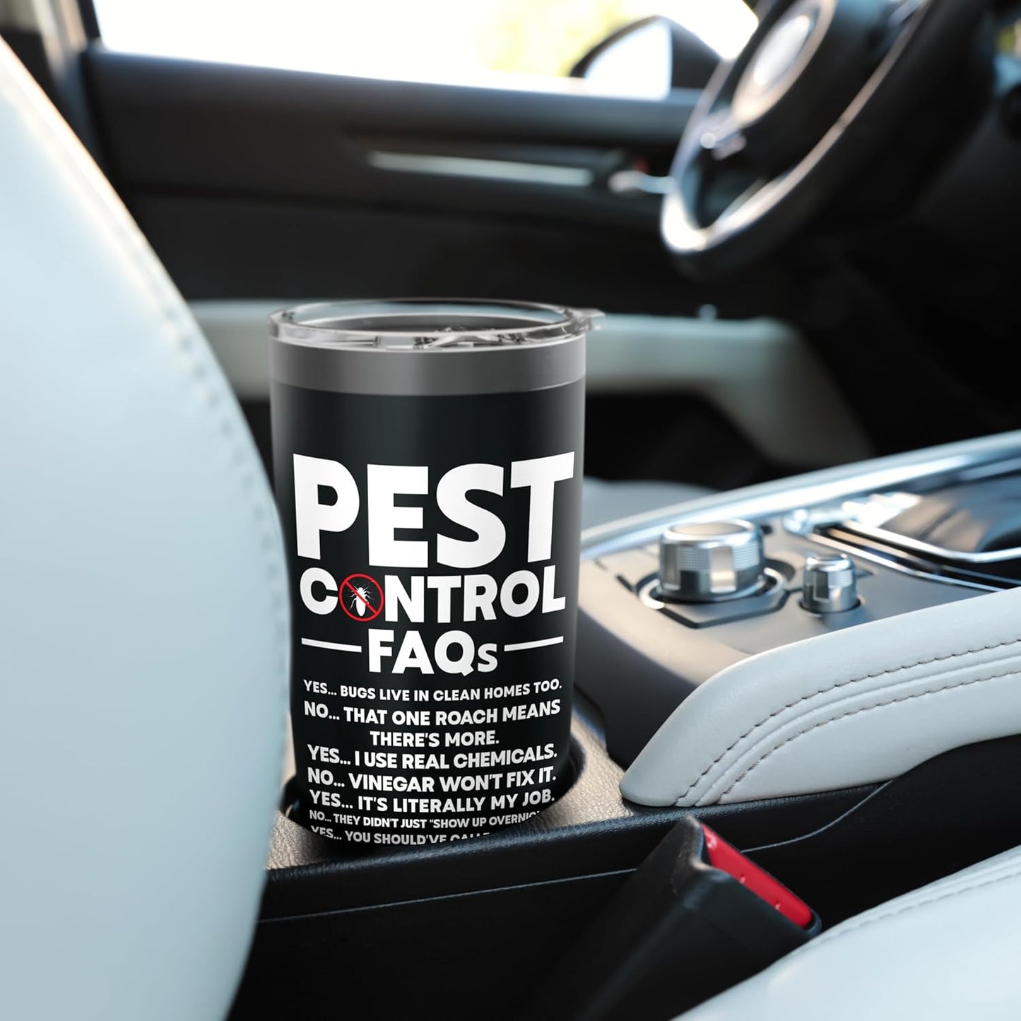 Pest Control FAQs funny Exterminator Stainless Steel Insulated Tumbler
