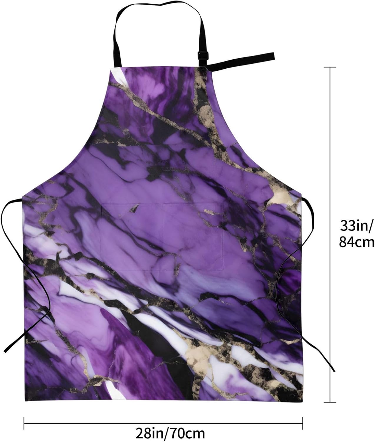 YANYU marble purple Print 28x33 In Kitchen Apron Stylish Chef Apron with Pockets for Cooking Baking Painting