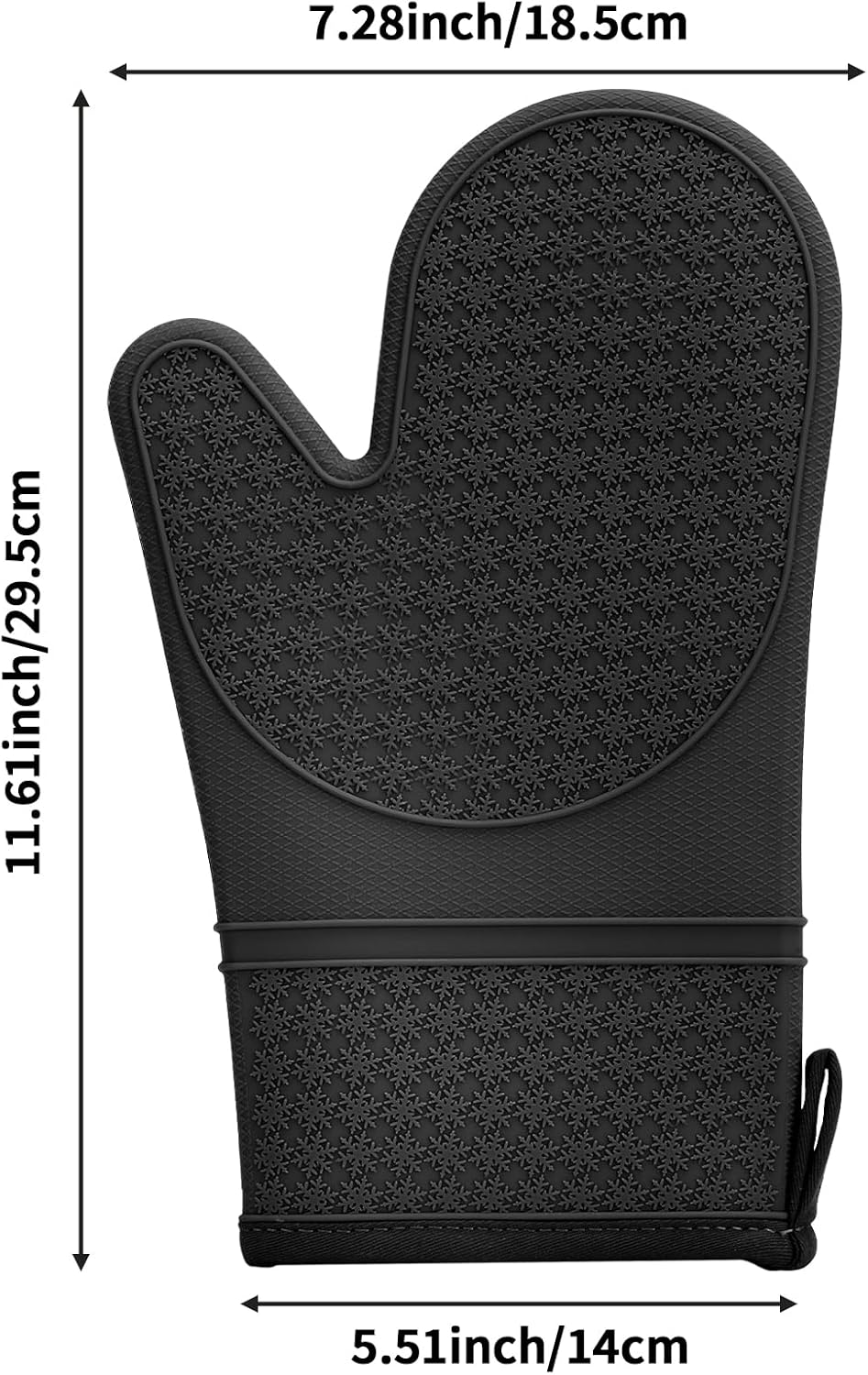 Hovico Silicone Oven Mitts, Heat Resistant 500F Kitchen Mitts 2PCS, 11