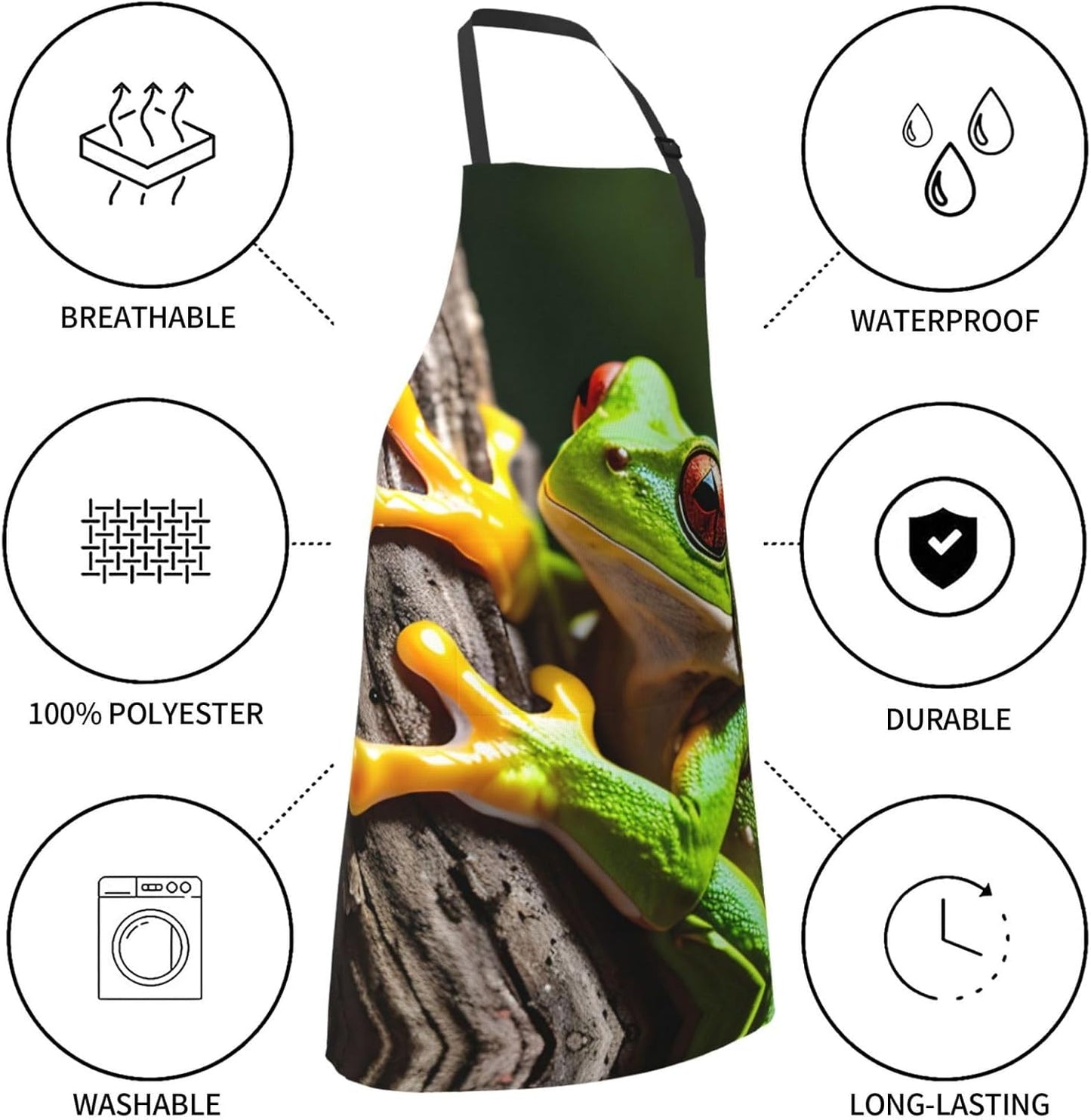 Tree Frog Baby print Waterproof chef's apron with pocket apron for kitchen cooking baking barbecue and gardening