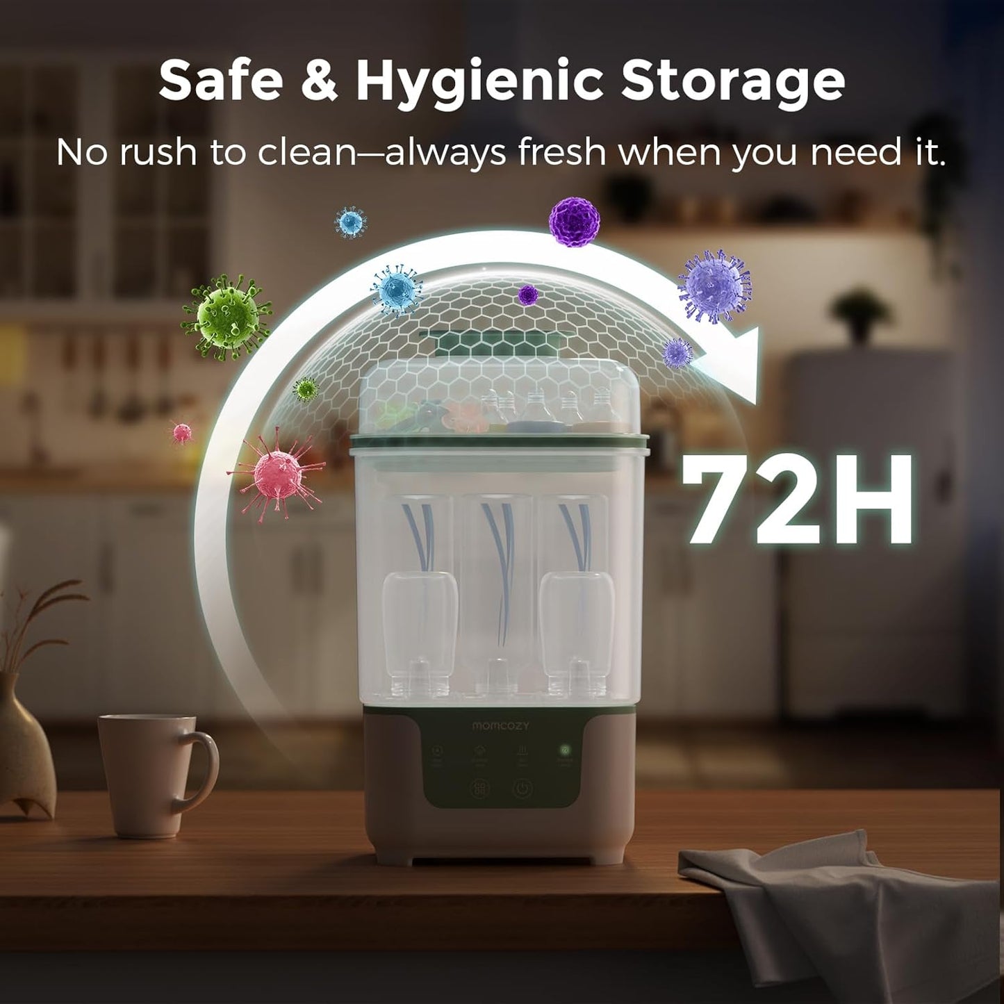 Momcozy Bottle Sterilizer and Dryer, Modular Nesting Space Saving Desi