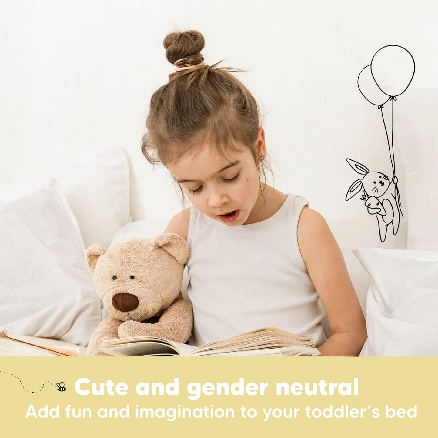 Toddler Pillow with Pillowcase - 13x18 My Little Dreamy Kids Travel Bed Pillows for Sleeping, Organic Cotton Small Pillowcase, Soft & Breathable, Machine Washable, Toddlers 2-5 Years Old (Soft White)