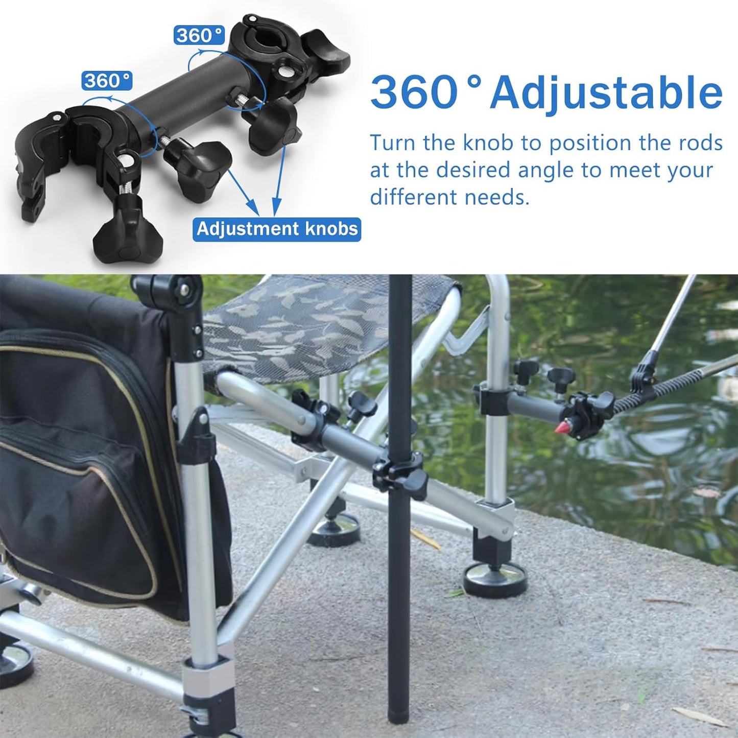 Camping Wagon Cart Umbrella Holder - Garden Push Trolley Umbrella Bracket, Fishing Rod Mount, Versatile Support Accessories, 2 Pcs