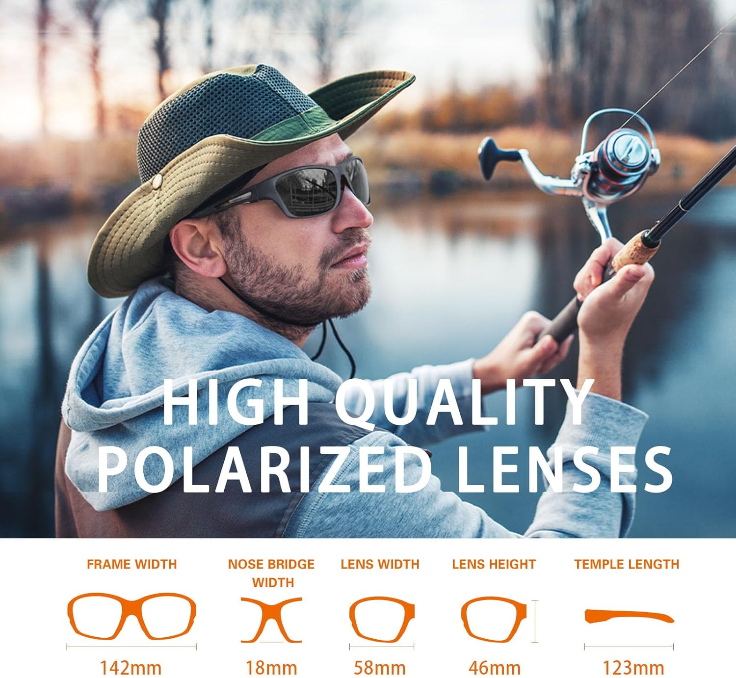 suoso Polarized Sports Sunglasses for Men: UV400 Protection Glasses Wr