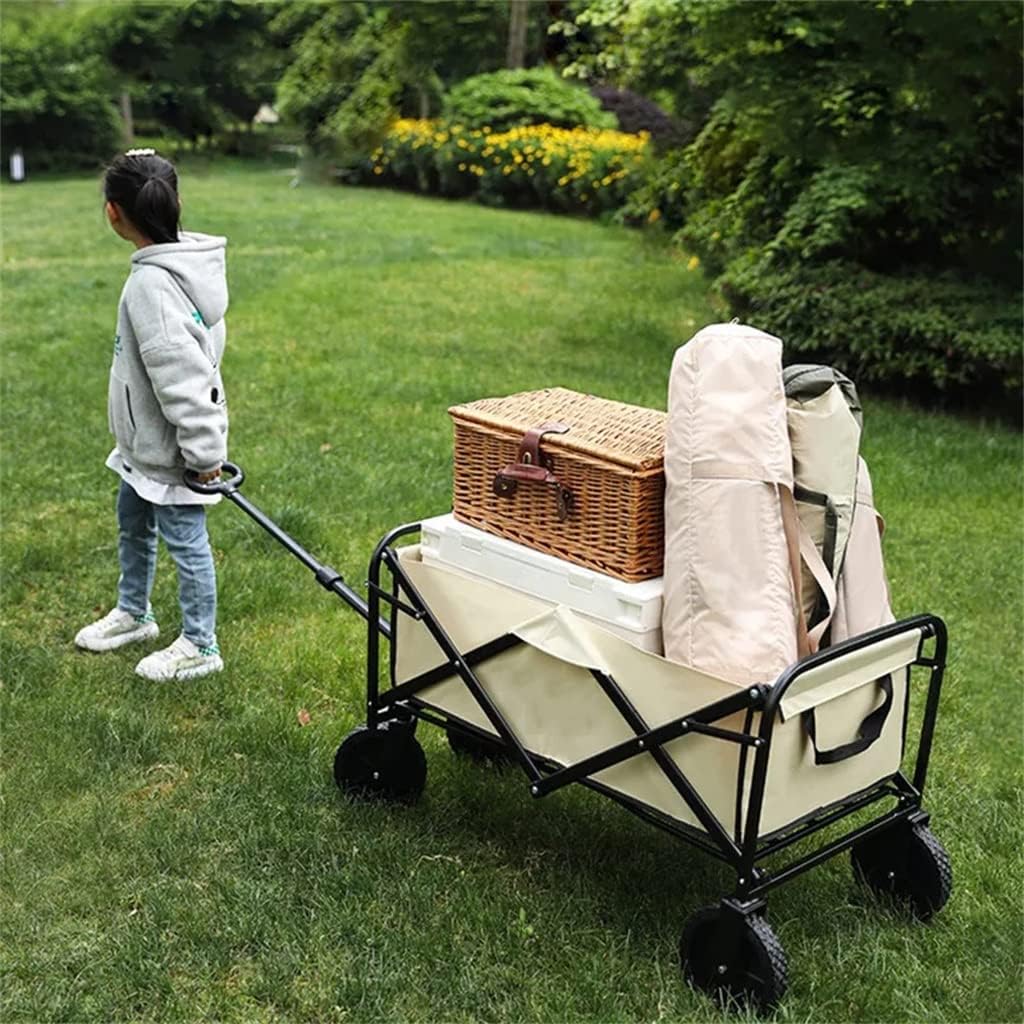 JSEIAJB Outdoor Utility Wagon 8" Wheel Portable Camping Cart Garden Shop Sport Beach Hand Trolley Bearing 120 kg(E)