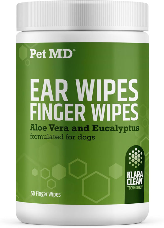 Dog Ear Cleaning Finger Wipes with Aloe Vera & Eucalyptus Oil – Veteri