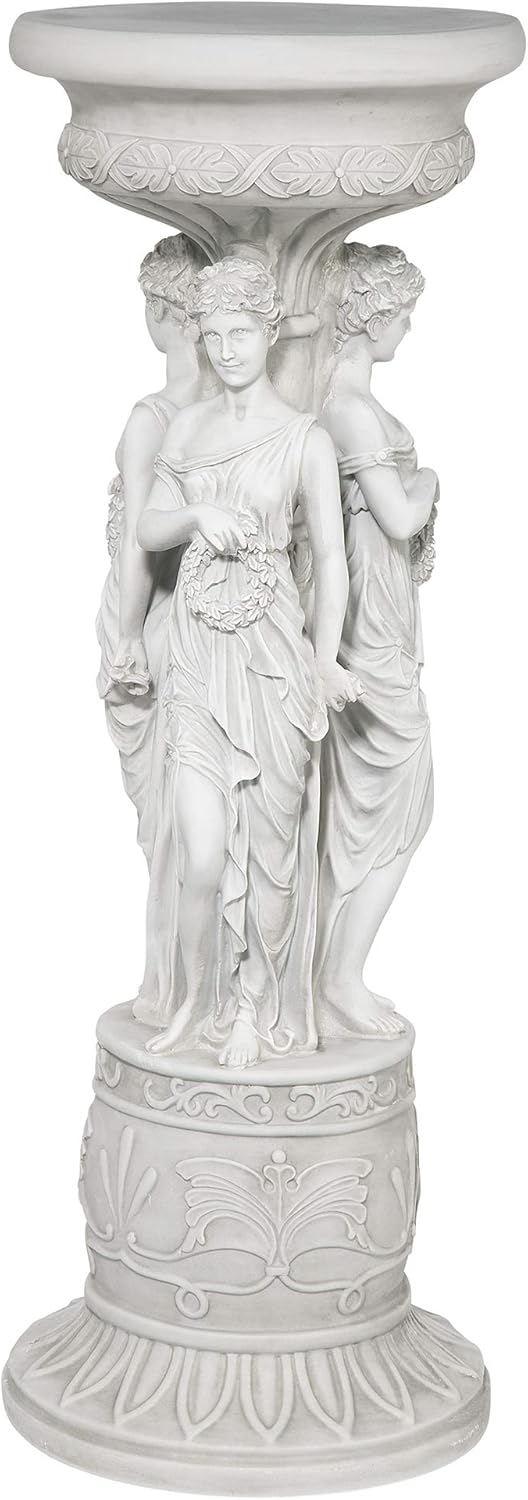 Design Toscano KY992 Chatsworth Manor Neoclassical Pedestal Column Plant Stand, Antique Stone