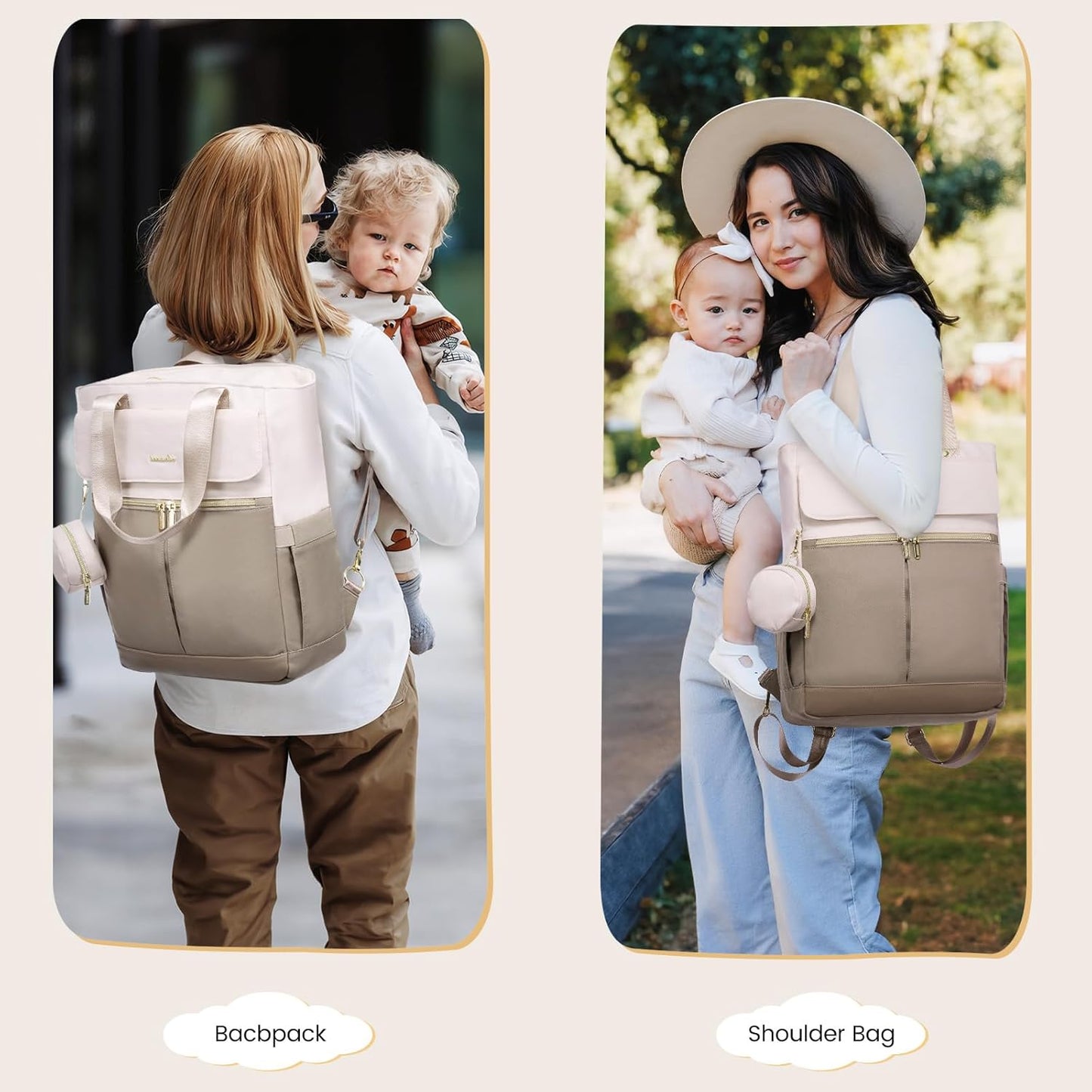 LOVEVOOK Diaper Bag Backpack,Diaper Bag Tote with Insulated Pockets,Ba