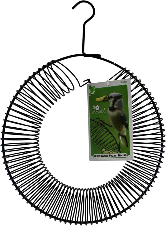 Songbird Essentials Whole Peanut Black Wreath Feeder for Squirrels and