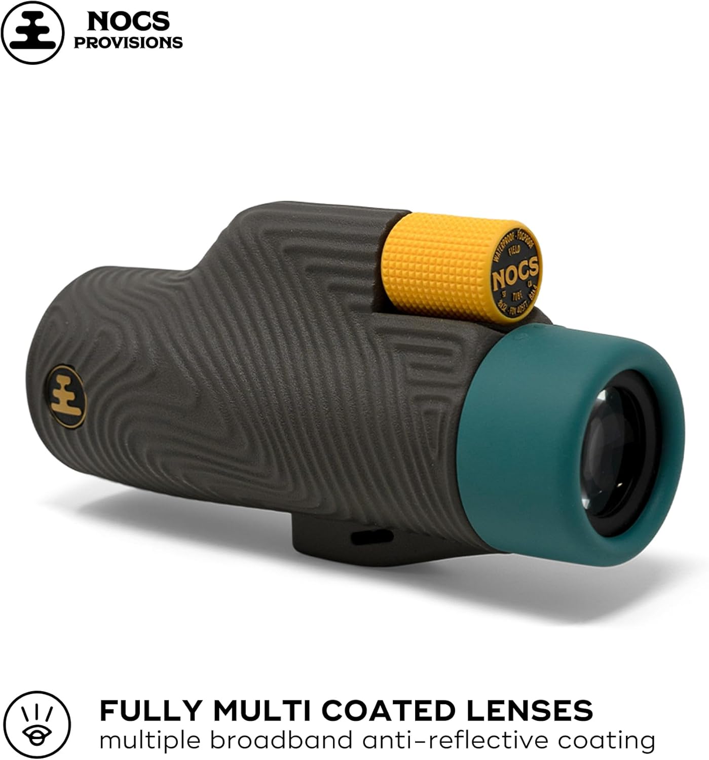 Nocs Provisions Field Tube 8x32 Waterproof Monocular, 8X Magnification Telescope, Bak4 Prism, Wide Field of View for Bird Watching, Backpacking & Wildlife Viewing - Desolation Black