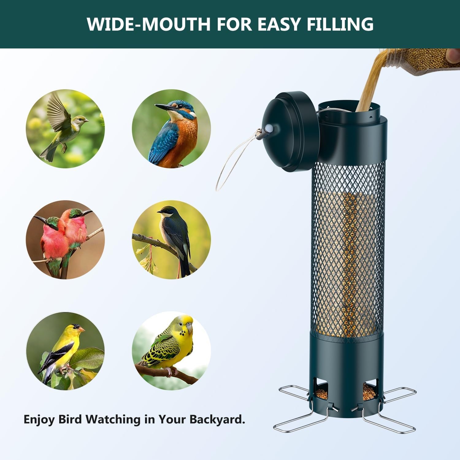 LCSEVEN Bird Feeders for Outdoors Squirrel Proof with Weight-Activated