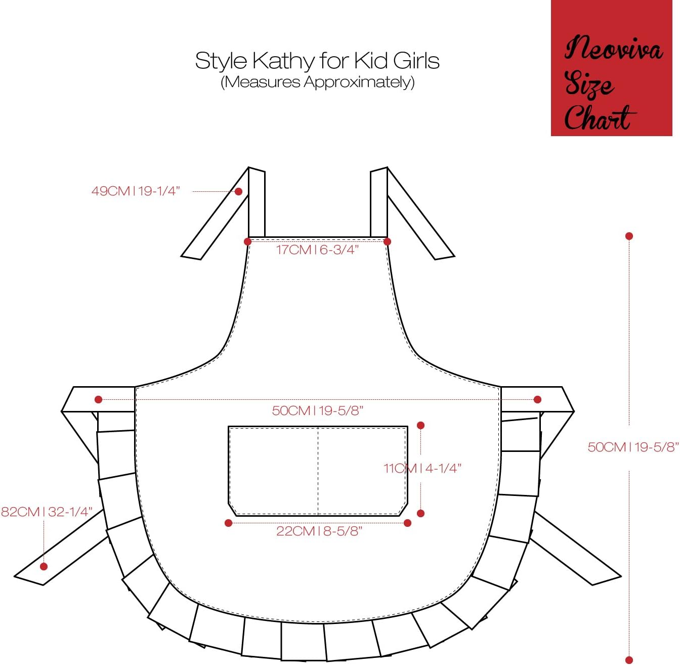NEOVIVA Cooking Aprons with Pockets for Mama and Me, Parent and Child 