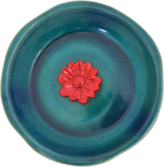DUSVALLY Birdbath Ceramic Bowl Decor for Bee Bird for Outside, Bird Ba
