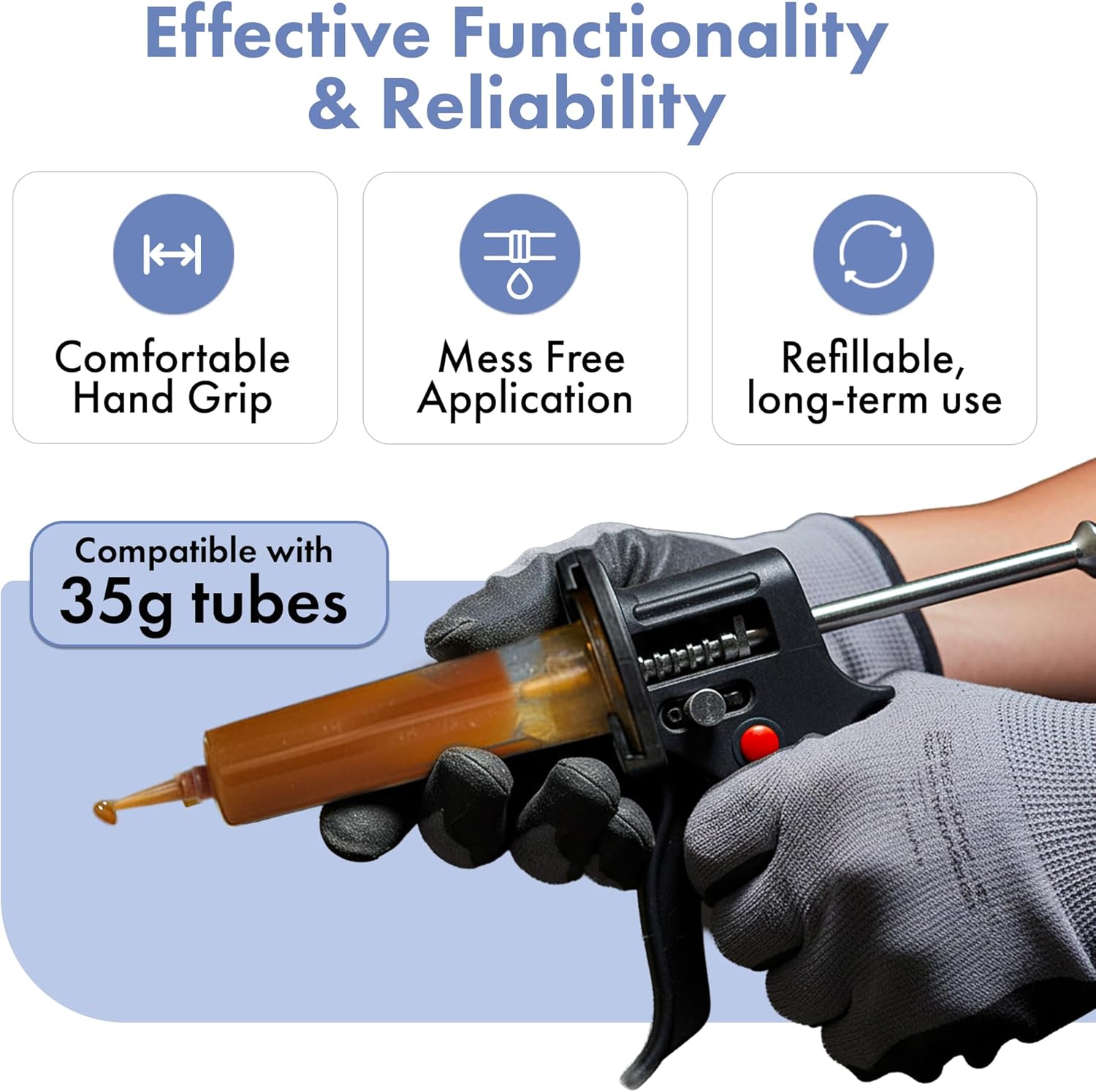 DH1 Gel Bait Gun - Precision Insect Bait Gun for Ant, Roach, and Pest 
