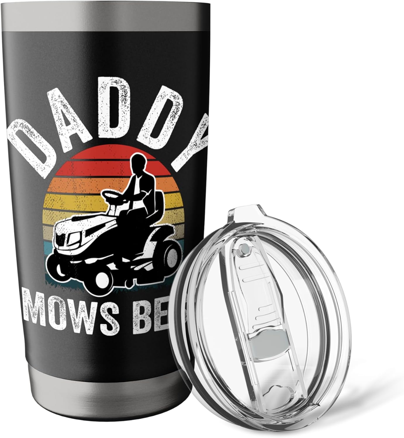 Daddy Mows Best Funny Gardener Lawn Care Father's Day Stainless Steel Insulated Tumbler