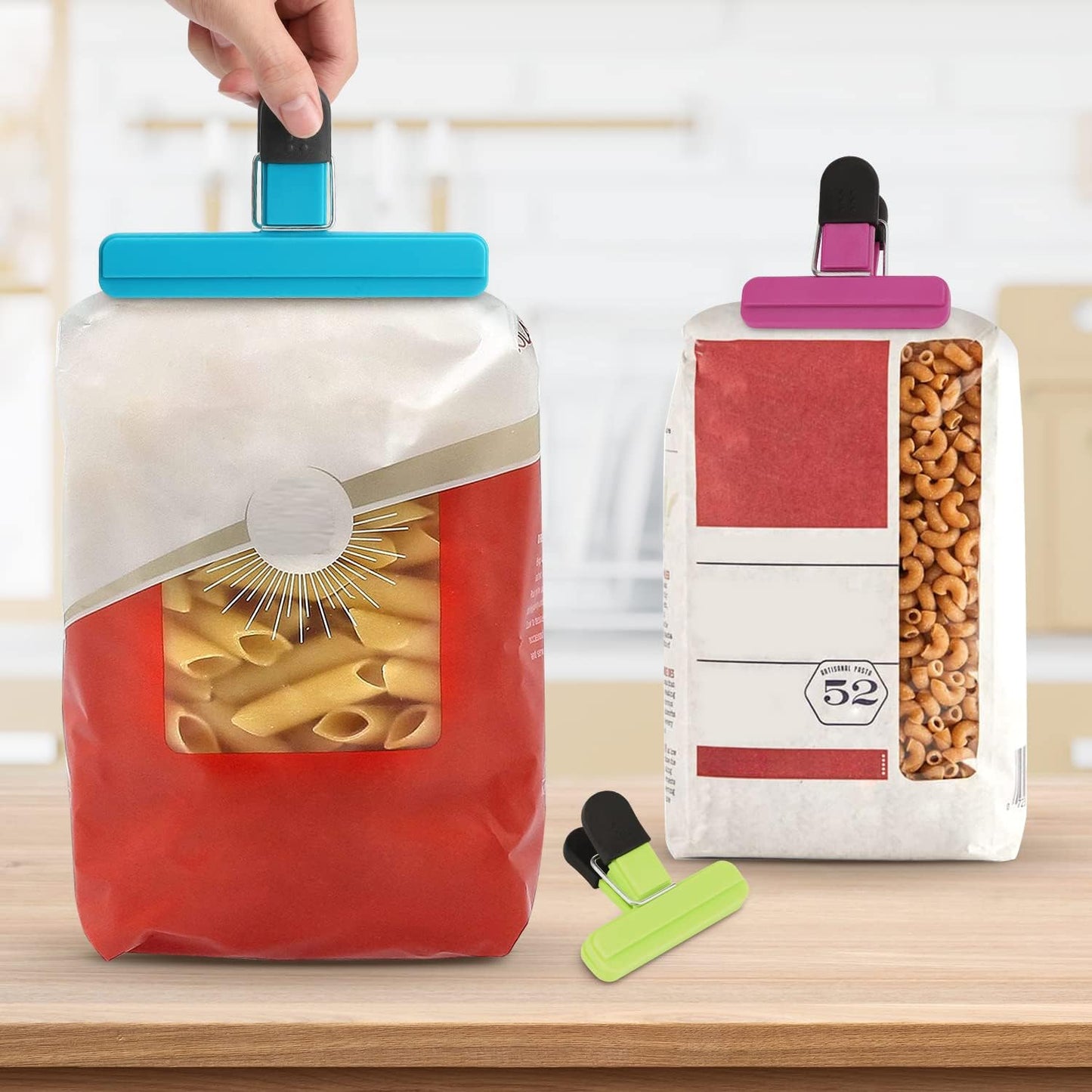 TACGEA Chip Clips, 8 Pack Food Clips, Upgrade Wide Open Bag Clips for 