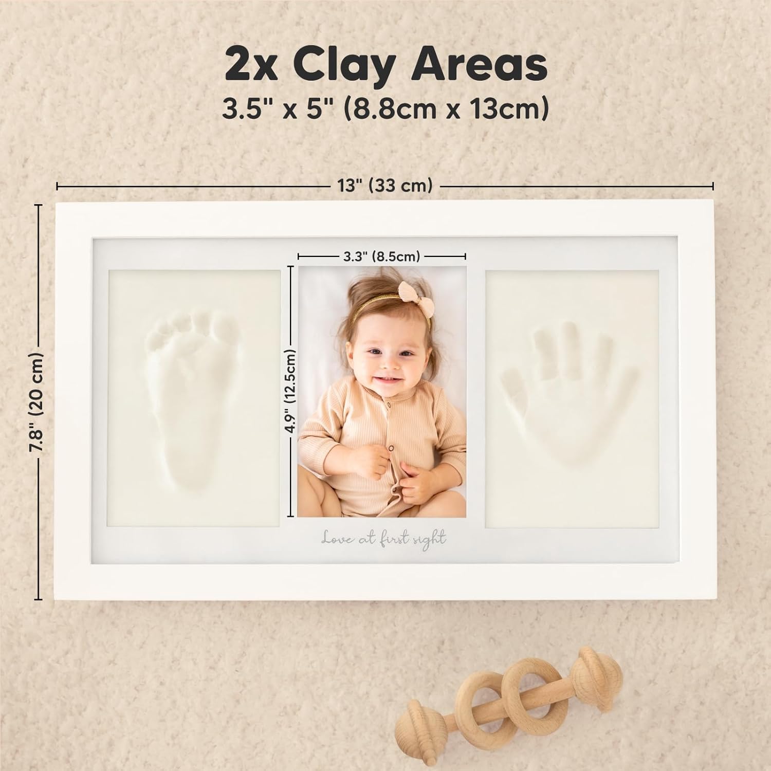 KeaBabies Baby Hand and Footprint Kit - Clay Handprint Keepsake Frame,