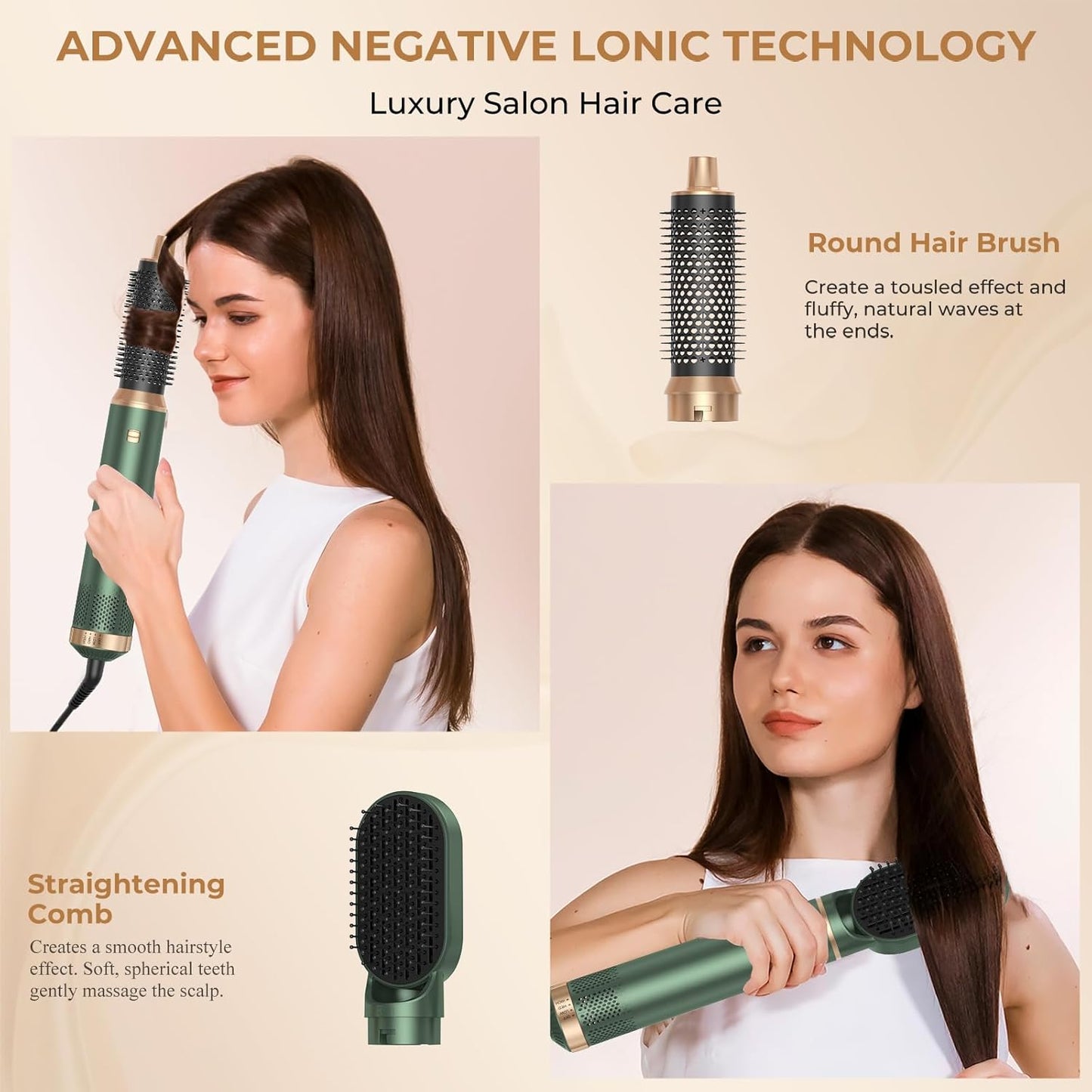 5 in 1 Blow Dryer Brush, Upgrade Hair Dryer Brush Set Negative Ion Air