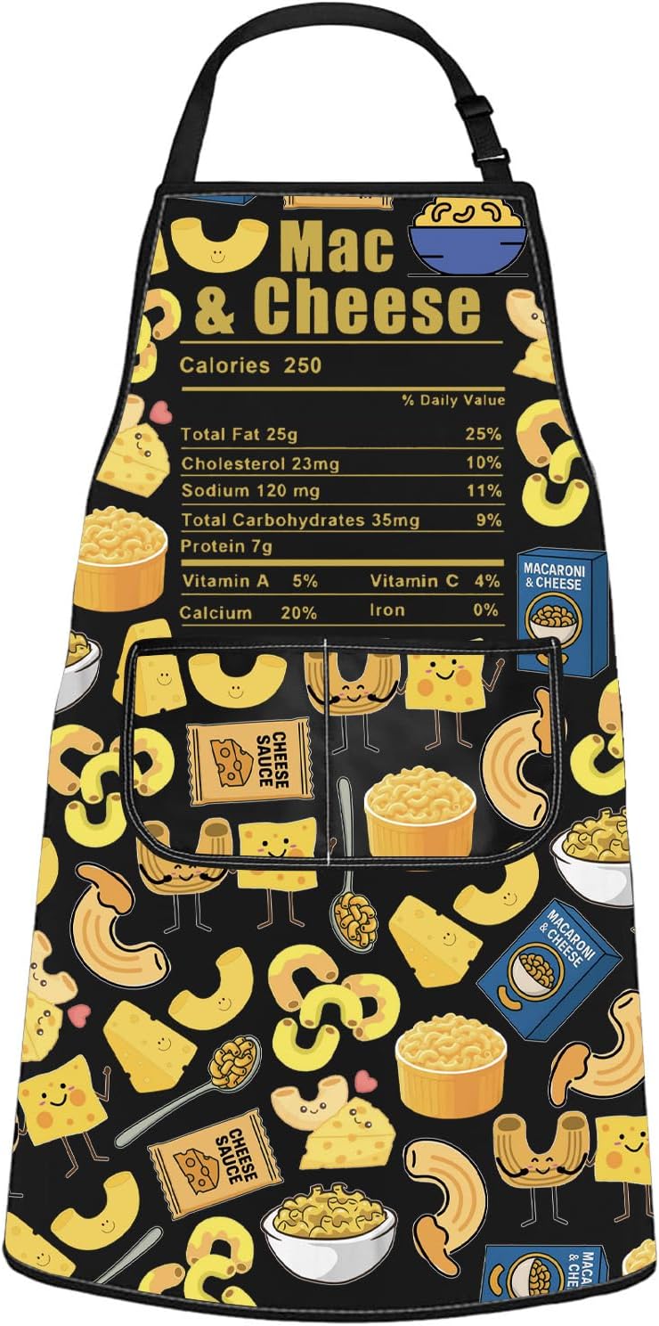 WCGXKO Mac & Cheese Kitchen Apron Macaroni And Cheese Gift Food Themed