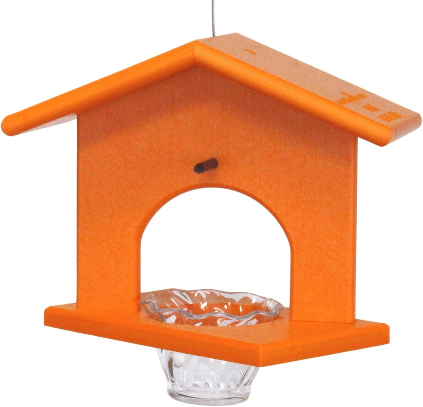 AmishToyBox.com Oriole Bird Feeder, Poly-Lumber Hanging Oriole Jelly Feeder (Orange)