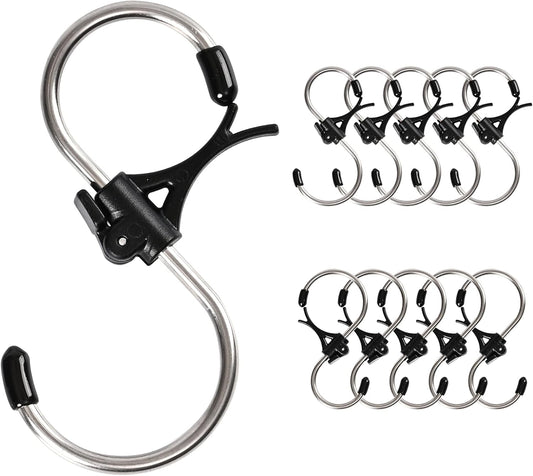 S Hooks Stainless Steel Heavy Duty S Hooks Anti Drop for Kitchen,Work Shop,Bathroom,Garden,Wardrobe,Office,Perfect Rack Hooks,Big,10Pieces