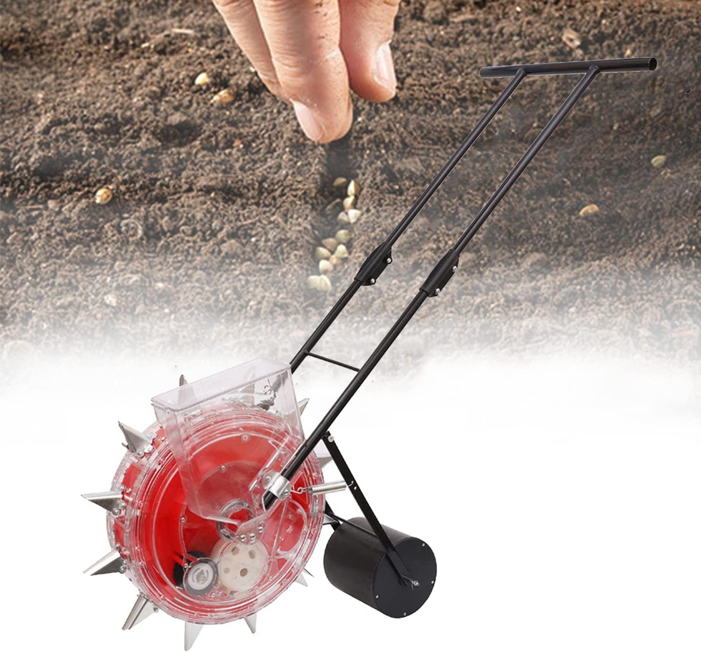 Manual Corn Seed Planter Tool, Handheld Push Seeder for Garden, 9-Hole Sowing Depth 3.5-7.8cm, Ideal for Backyard Farming & Vegetable Gardening