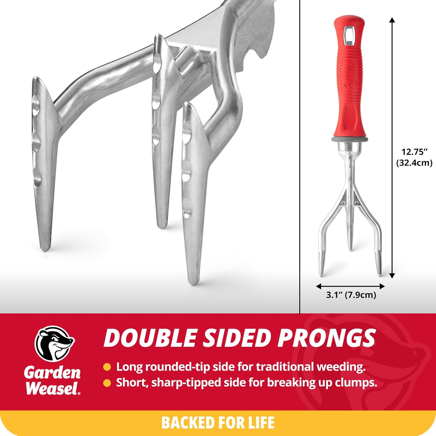 Garden Weasel Double-Sided Garden Cultivator/Tiller | Cultivate, Till,