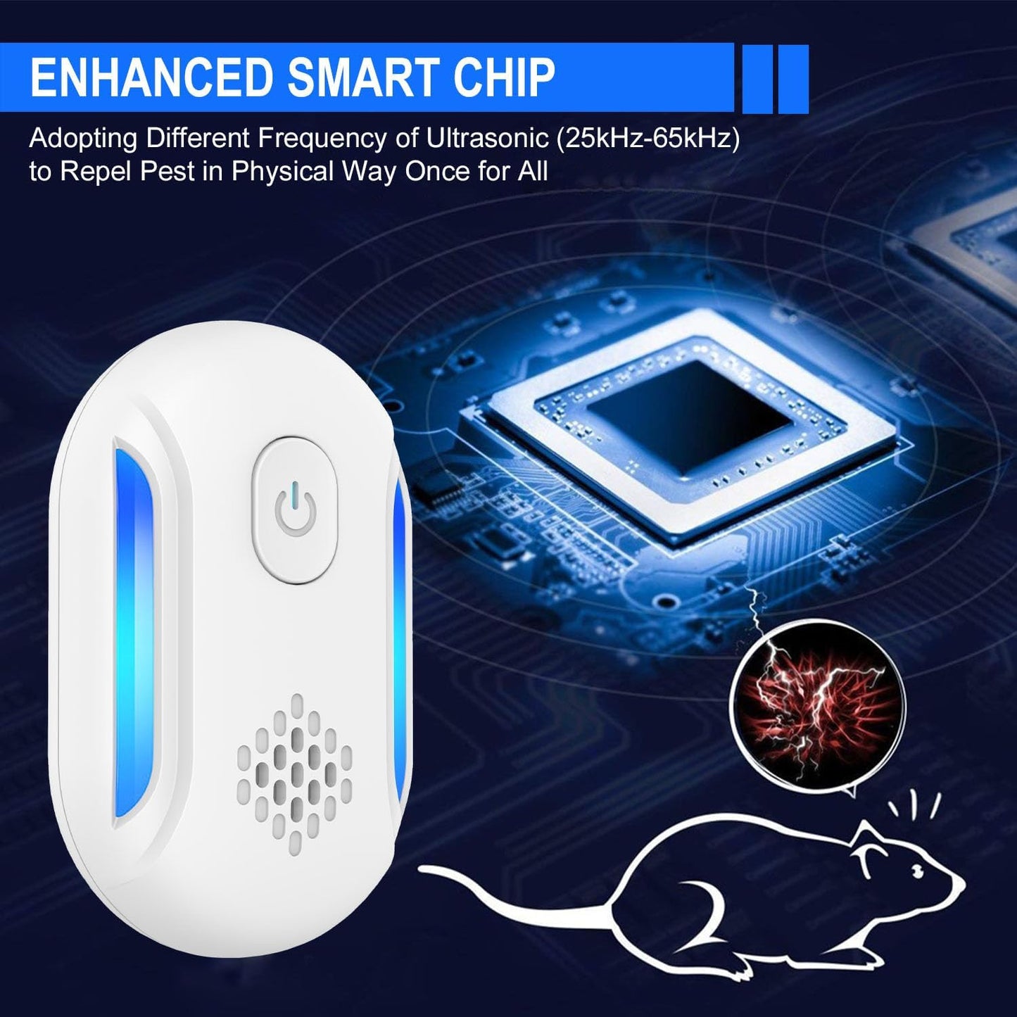 Ultrasonic Pest Repellent 6 Pack, Electronic Plug in Indoor Ultrasonic