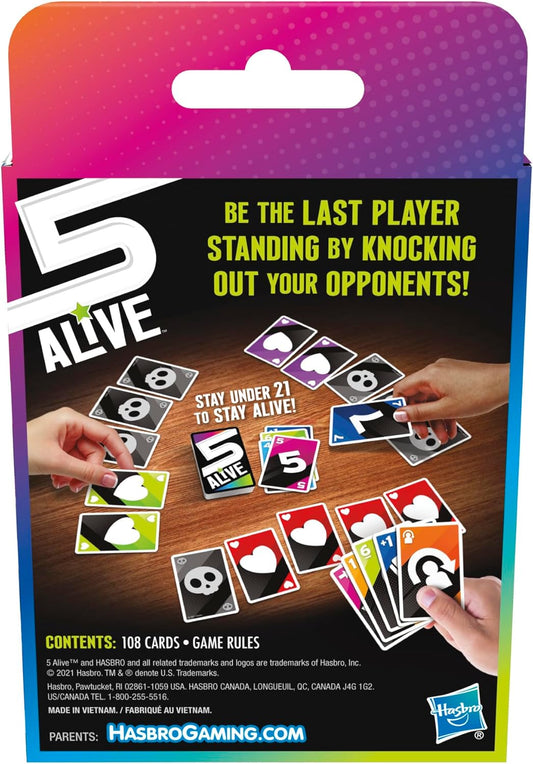 Hasbro Gaming 5 Alive Card Game, Fast-Paced Game for Kids and Families