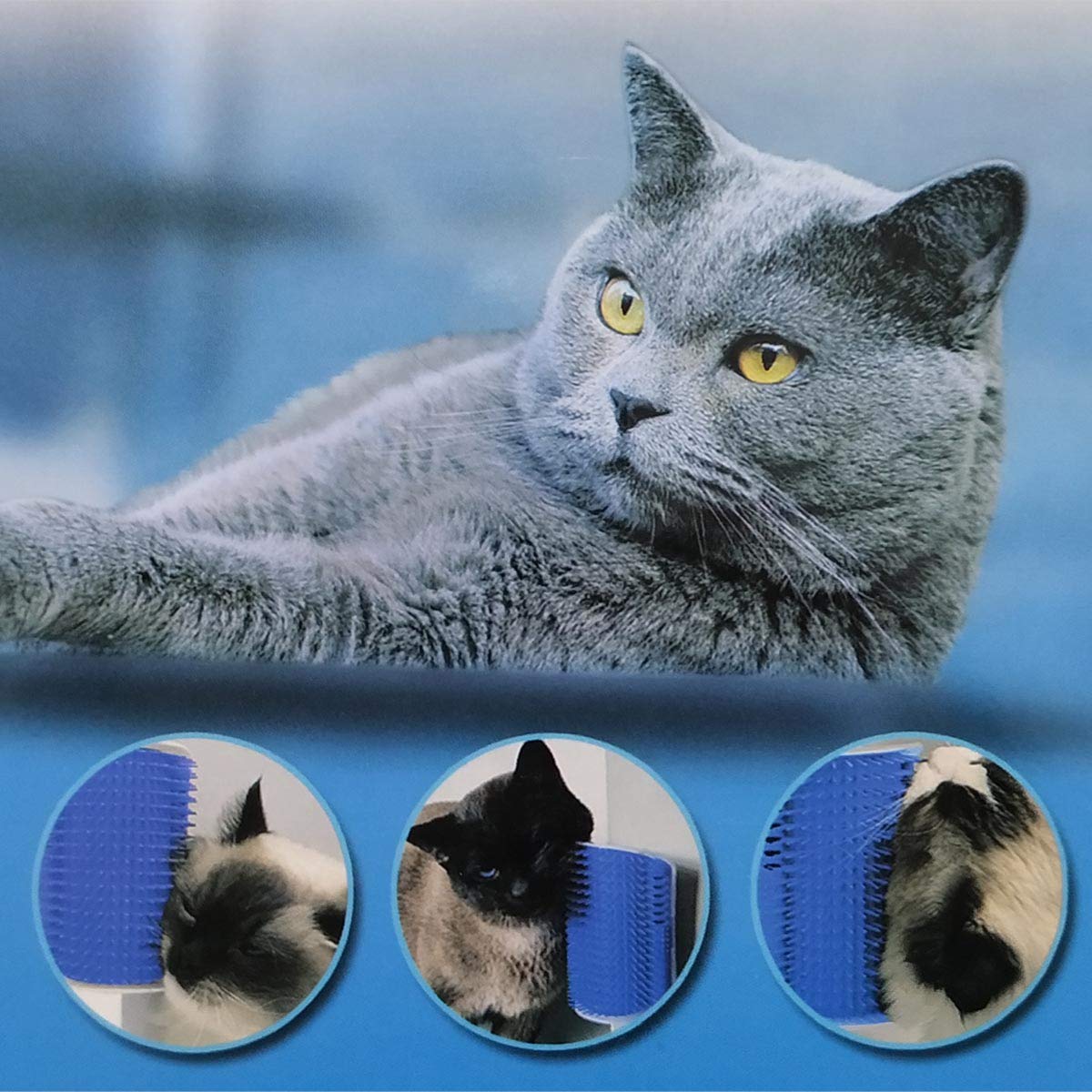 2 Pack Softer Self Groomer with Catnip Wall Corner Massage Comb Scratc