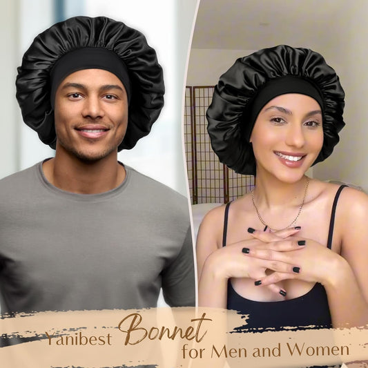 YANIBEST Silk Bonnet for Men Women Hair Bonnet for Sleeping Double Lay