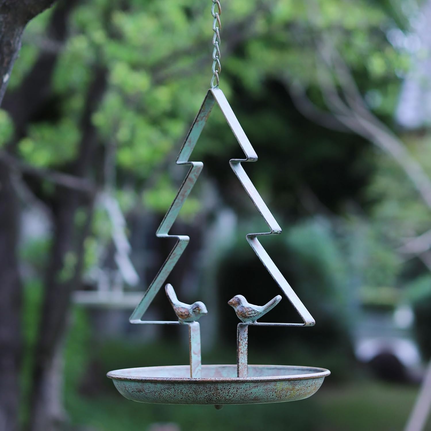 Christmas Tree Hanging Bird Feeders for Outdoors, Seed Tray for Metal 