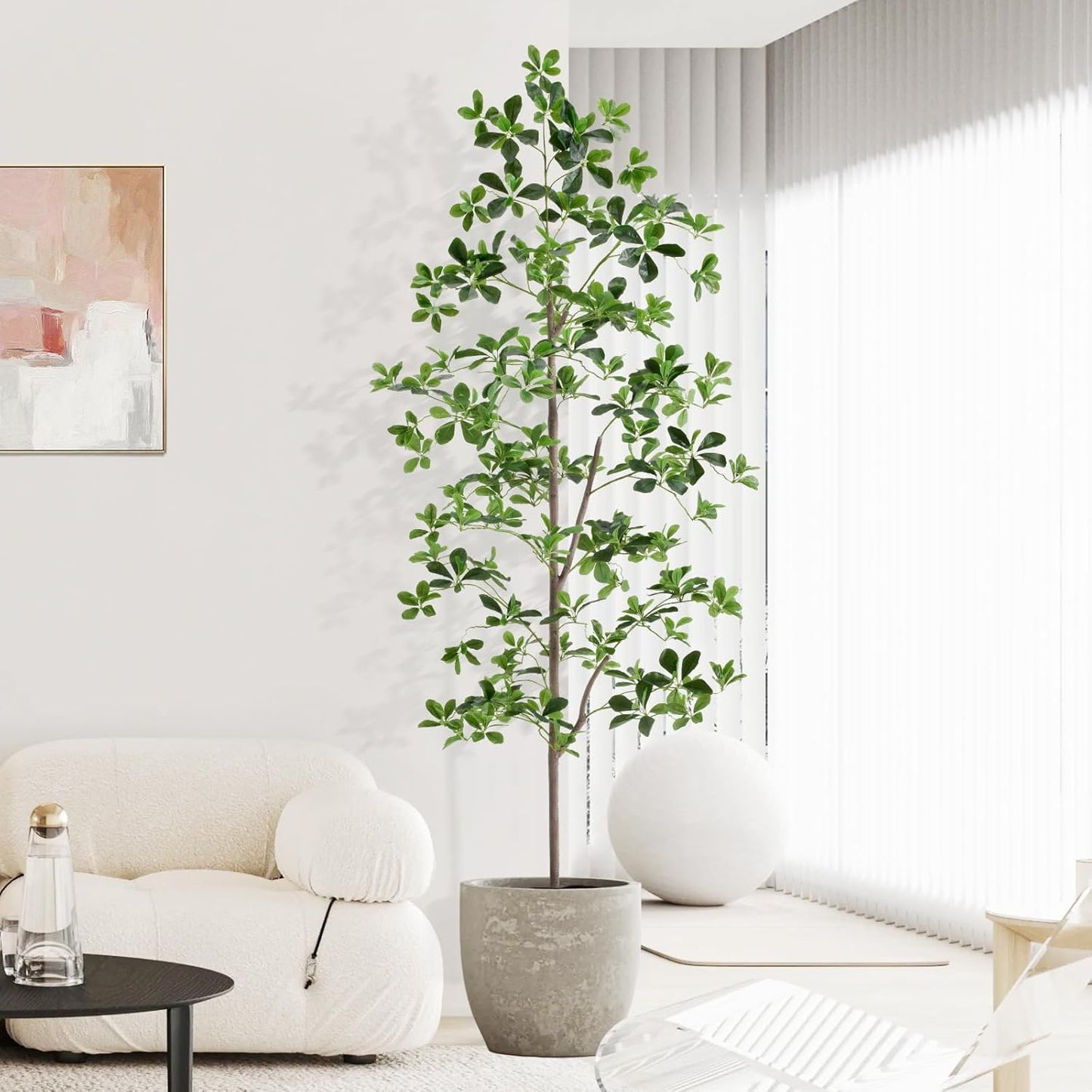 6ft Tall Artificial Black Olive Tree with 945 Lifelike Leaves, Tall Fake Greenery Olive Silk Plants Artificial Olive Tree Indoors in Pots, Faux Olive Tree for Living Room Office Decor