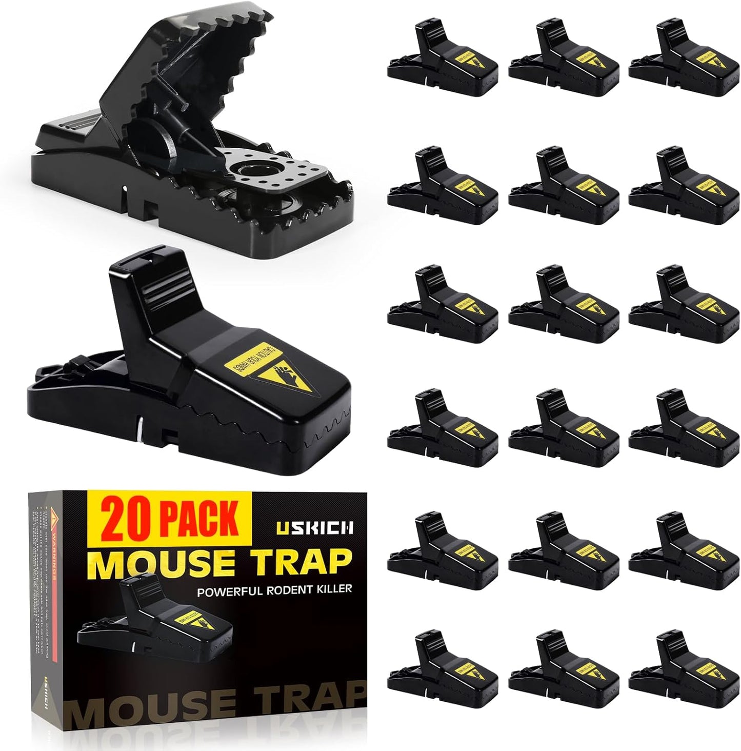 20 Pack Mouse Traps Indoor for Home,Mice Traps for House,Reusable Mous