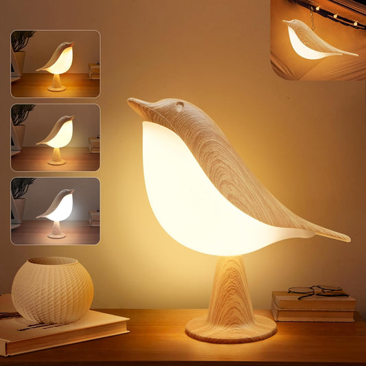 VViN 2 in 1 Small Desk Lamp, Bird Cordless Table Lamp with 3 Color Tem