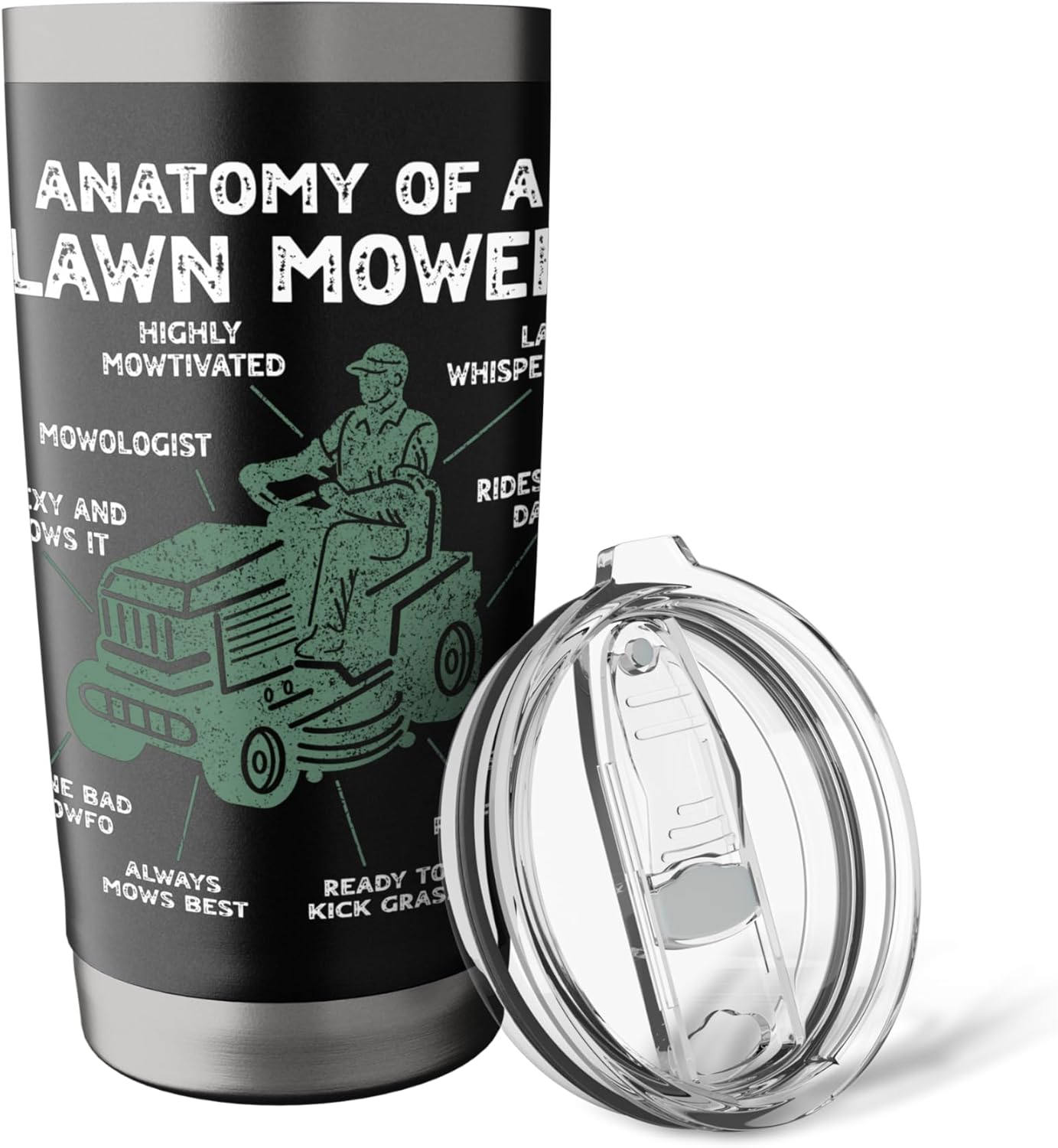 Anatomy of a Lawn Mower Retro Mowing Lawn Men Dad Stainless Steel Insulated Tumbler